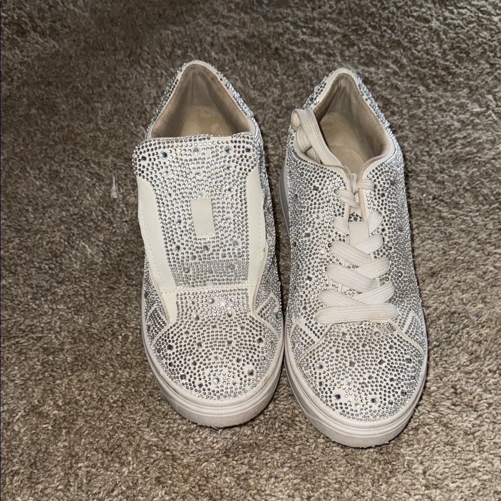 Madden Girl Glittering Silver Sneakers